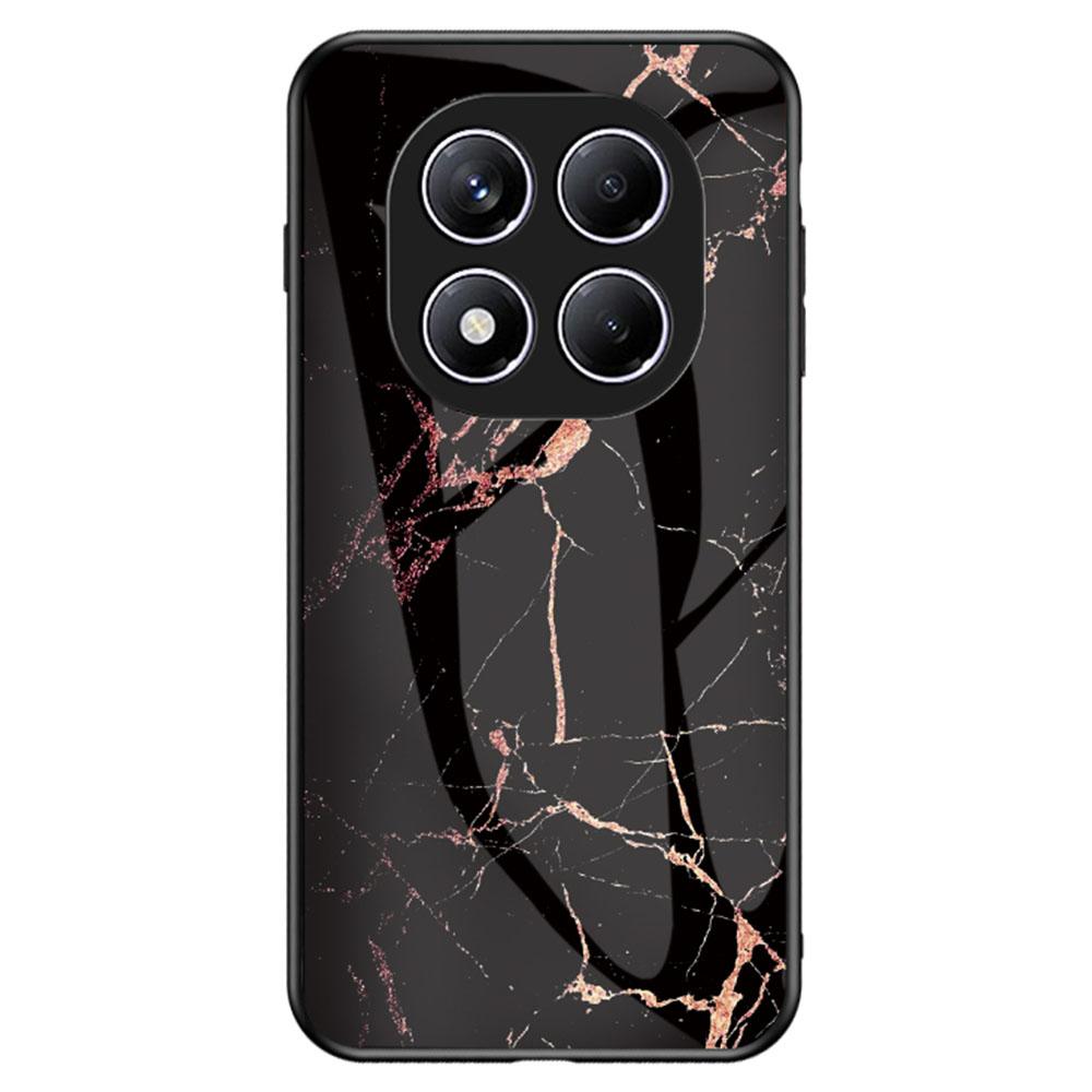 For Xiaomi Redmi Note 14 Pro 4G Case Marble Pattern Tempered Glass+PC+TPU Protective Phone Cover