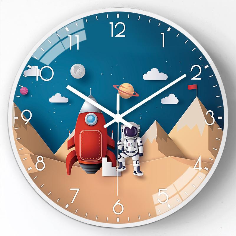8-inch 20cm Wall Clock Children's Room Bedroom Mute Clock Living Room Children's Planet