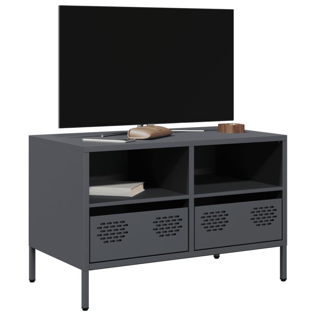 Vidaxl TV Cabinet, Black, 68X39X43.5 Cm, Cold Rolled Steel