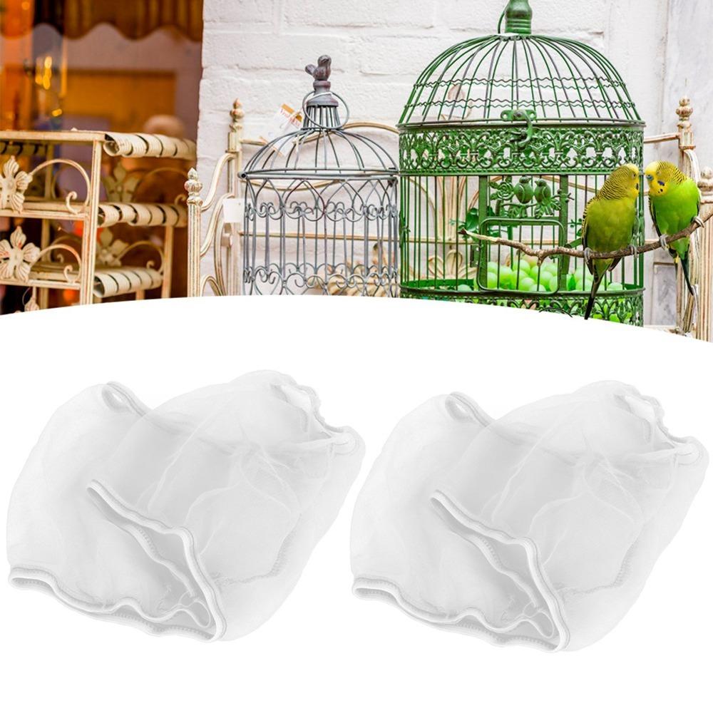 2pcs Lightweight Seed Catcher Guard Polyester Bird Cage Mesh Cover Bird Cage Accessory Pet Birds