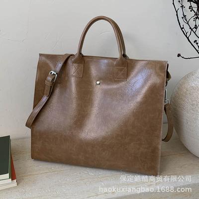 Large Bag Women's Large Capacity 2025 New Textured Computer Bag Crossbody Shoulder Bag Commuter Bag Portable Tote Bag