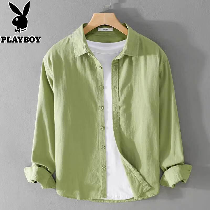 Playboy Men's Pure Cotton Long Sleeve Casual Shirt