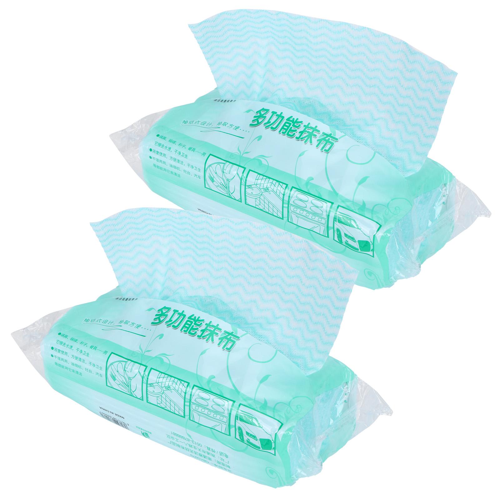 

2Packs Disposable NonWoven Rag Washing Dish Towel Kitchen Cleaning Cloth Wiping Rag(Green ) зелений