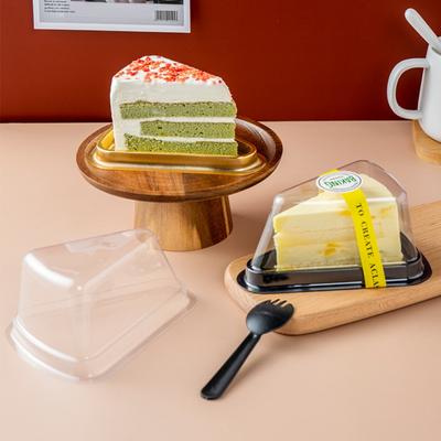 50 Adet Üçgen Cheesecake Kutusu Plastik Tatlı Kapları Ticari Pasta Dilim Kutuları Restoran