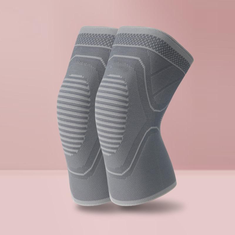 

2 шт., фитнес-бег, велосипедный наколенник, подтяжки, эластичные спортивные компрессионные наколенники, рукава для баскетбола, волейбола L серый