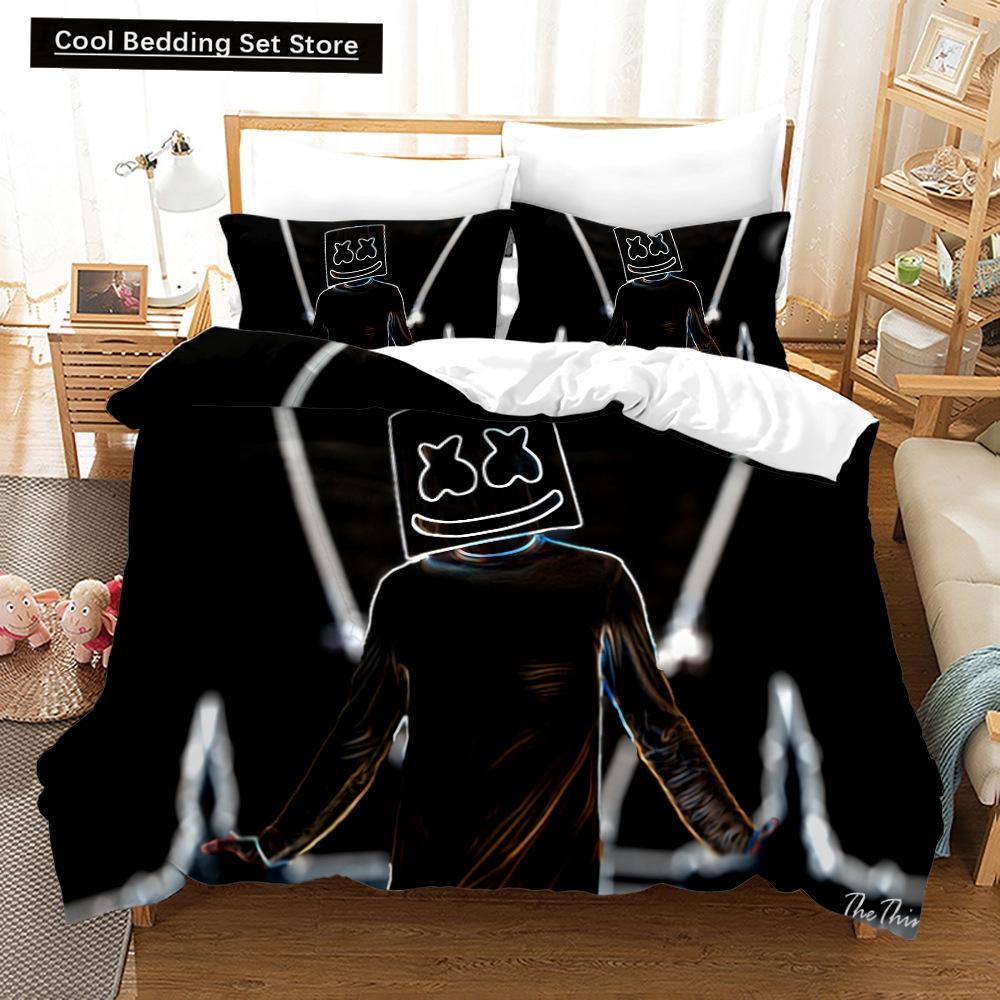 

New 3PCS Single-sided Printed Series DJ Digital Printing Duvet Cover Bedding Set Comfortable Breathable Sheet Comforter Bed Set EU single(135x200cm)