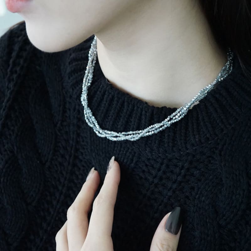 SORA Twist Necklace(silver)