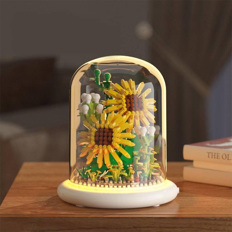 Puzzle Educational Building Blocks Flower Sunflower Jasmine Children Toys Model