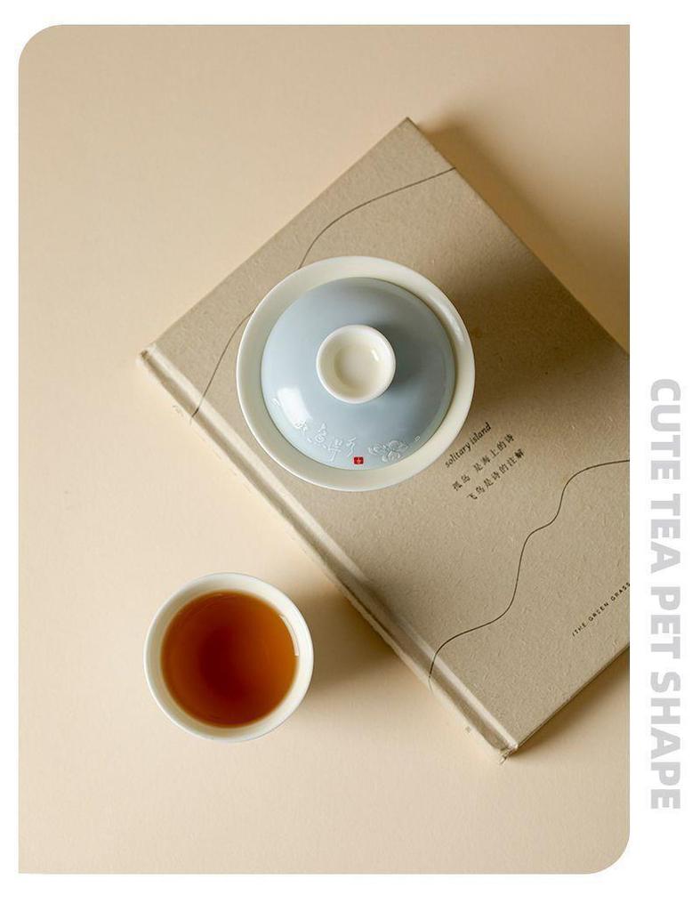 Vibrant Ceramic Gaiwan Tea Set: Two-Piece Kung Fu Tea Bowl for Ladies, Perfect for Fresh, Individual Brewing