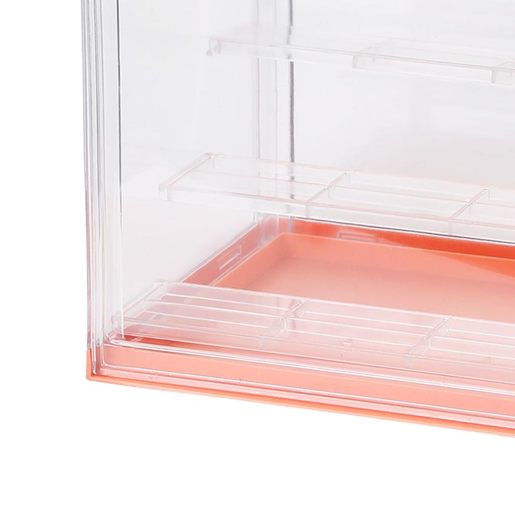 Doll Display Case Magnetic Stable Transparent Doll Showcase for Collectibles Action Figures Orange