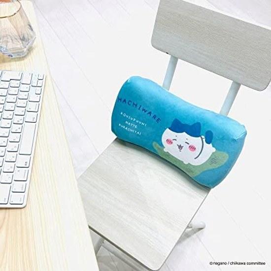 MORIPiLO low rebound cushion lumbar pillow Chikawa Hachiwari (mini relax pillow) skin-friendly fluffy texture goods plush toy nap blue 15x31x8cm