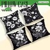 Black And White Sketch Flowers Cushion Cover Decorative Throw Pillowcase Plant Abstract Home Decor Sofa Bed Pillow Covers