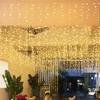 Lumières Guirlande Glaçons LED GTSYDING, 96 LED 4M 8 Modes Rideau Extensible Guirlande Lumineuse de Noël Plafond Suspendu Scintillement Lumières à Mémoire pour Extérieur Intérieur
