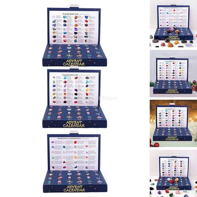 Adventskalender 2024, Weihnachtsgeschenk mit 24 Steinen, pädagogische Mineraliensammlung, 24 Tage, Partygeschenk