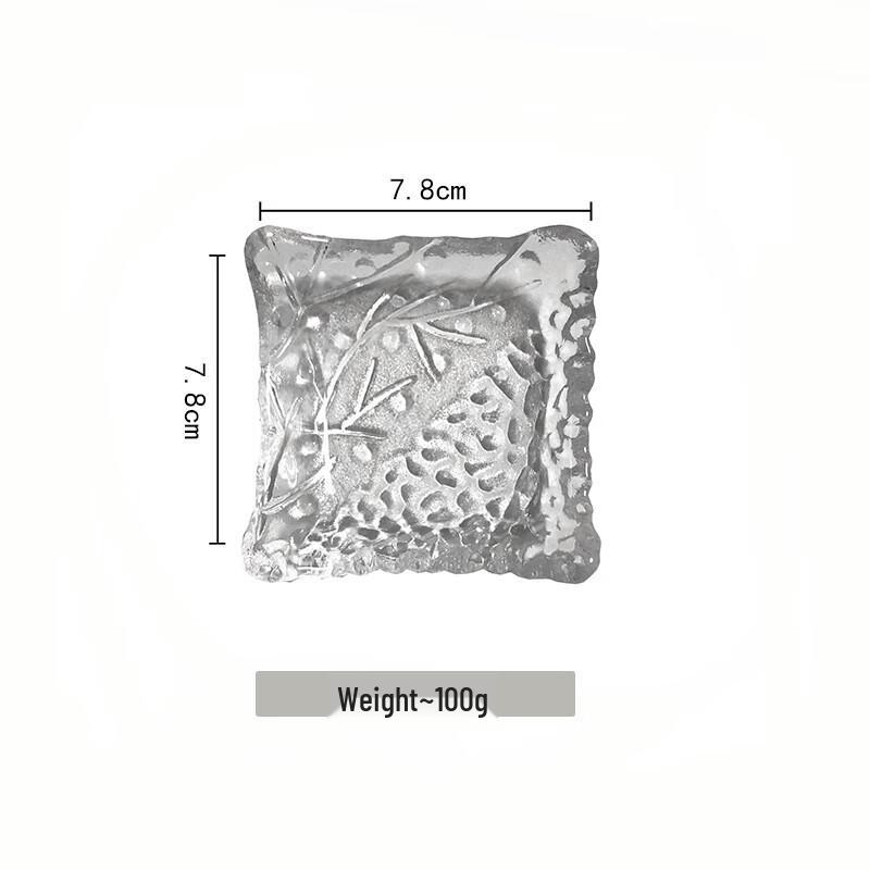 Transparent Glass Sauce & Appetizer Dish Square Shape