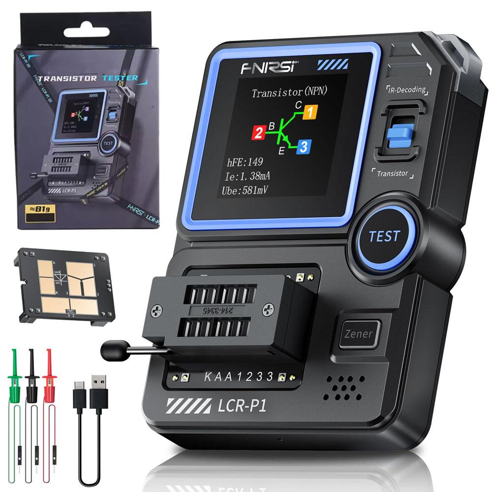 Mosfet Transistor Capacitor Tester, SMD Electronic Component Tester, Diode Triode Zener Diode Resistance Inductance Battery Test LCR-P1