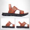 Sandály z hovězí kůže Pánské plážové boty Letní řízení Prodyšná Pánská móda Protiskluzové Pantofle z pravé kůže z mikrovlákna Pánské