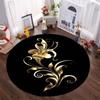 1 Stück runde Teppiche mit goldenem Blumenmuster, wasserdicht, rutschfest, dick, gepolstert, strapazierfähig, bequem, Stehmatte für die Küche