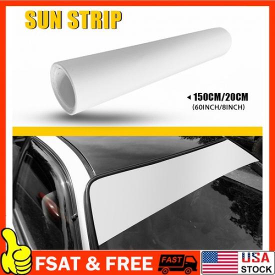 60x8  Sun Visor Vinyl Decal Strip Matte White Banner Blank Windshield Sticker QC
