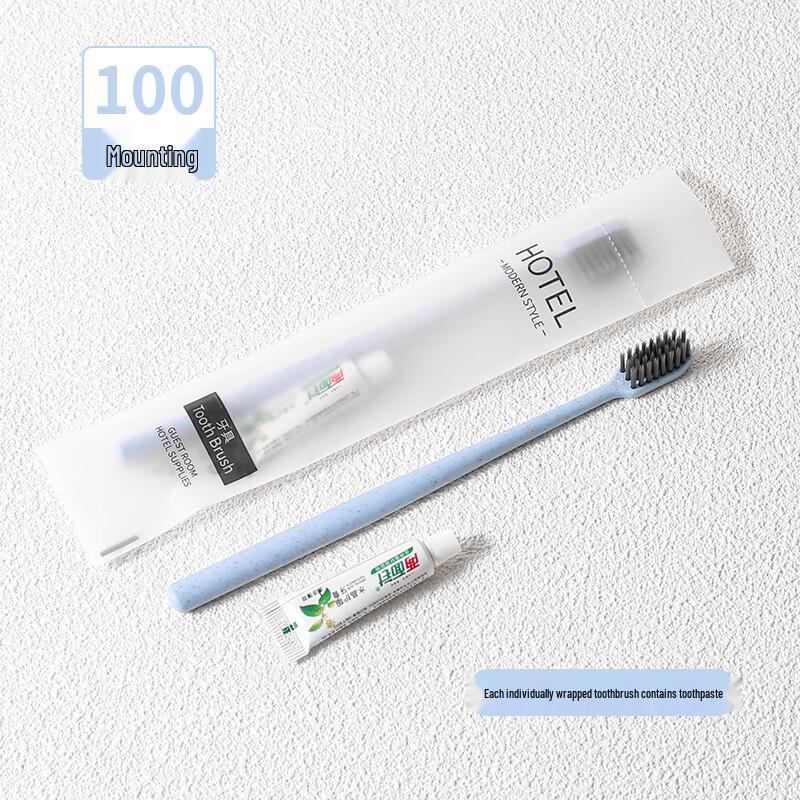 VANZEU 100-Pack Disposable Travel Toothbrush & Toothpaste Set
