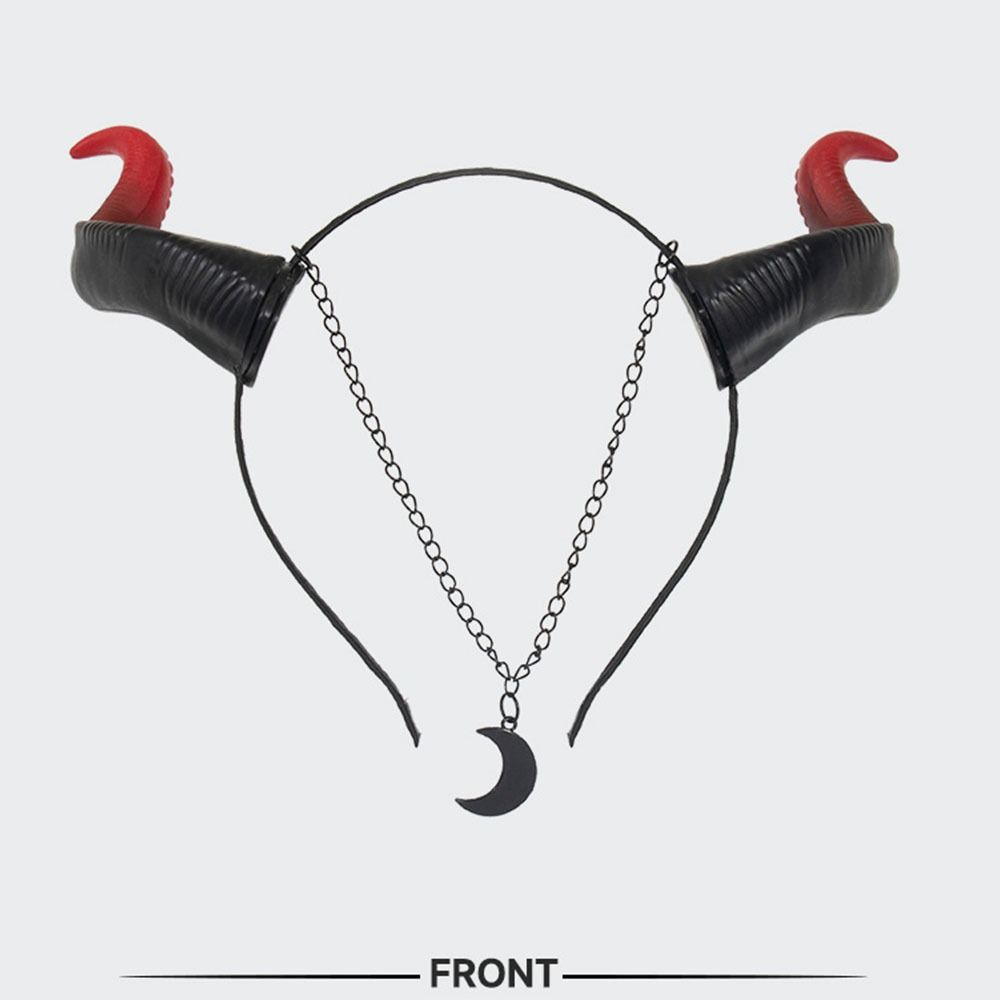 Gothic Tier Teufelshorn Stirnband Kopfschmuck Halloween Haarband Hexe Haarschmuck