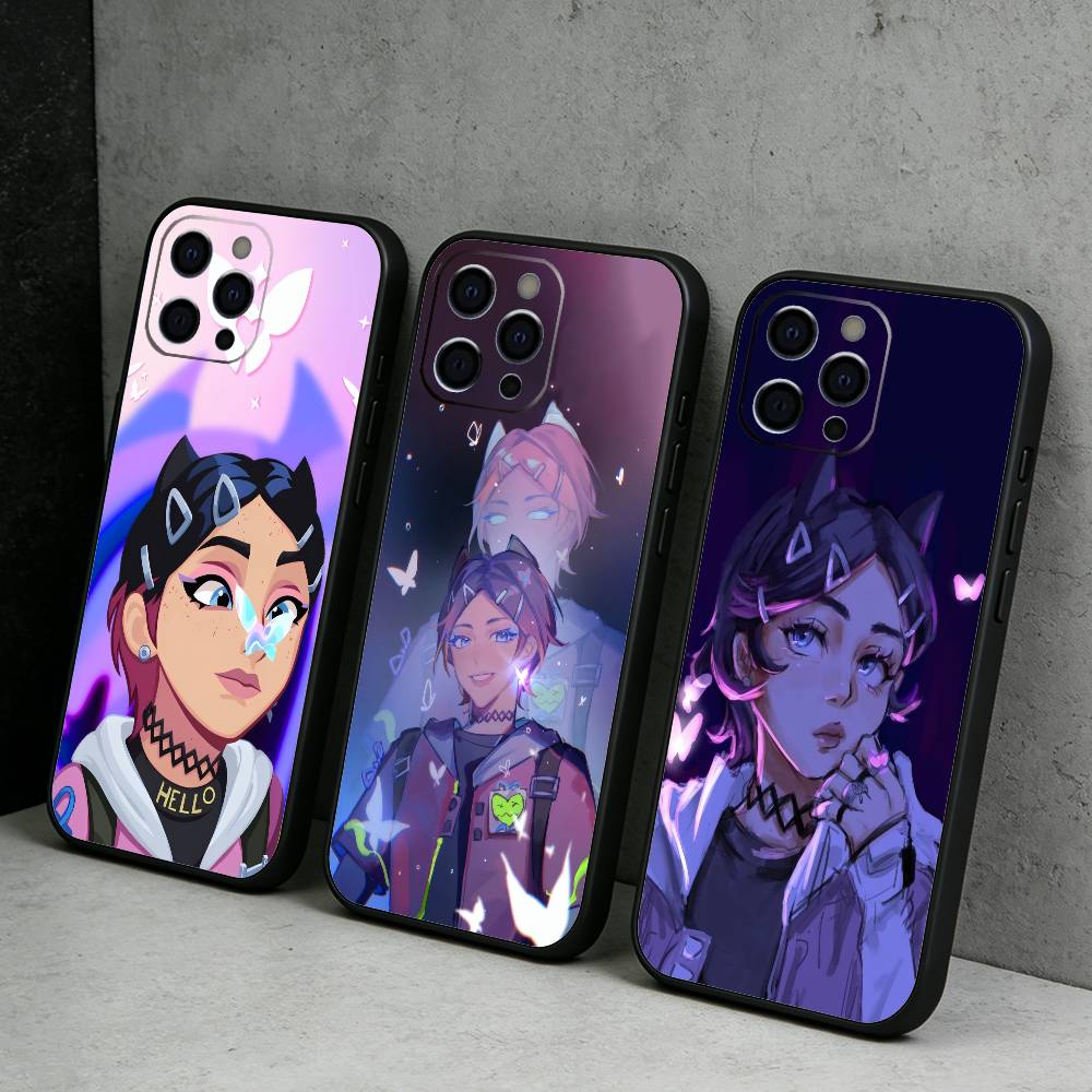 Game C-CLOV-ES V-ValorantES Phone Case For iPhone17,16,15,14,13,12 Plus,Max Soft Silicone Black Cover