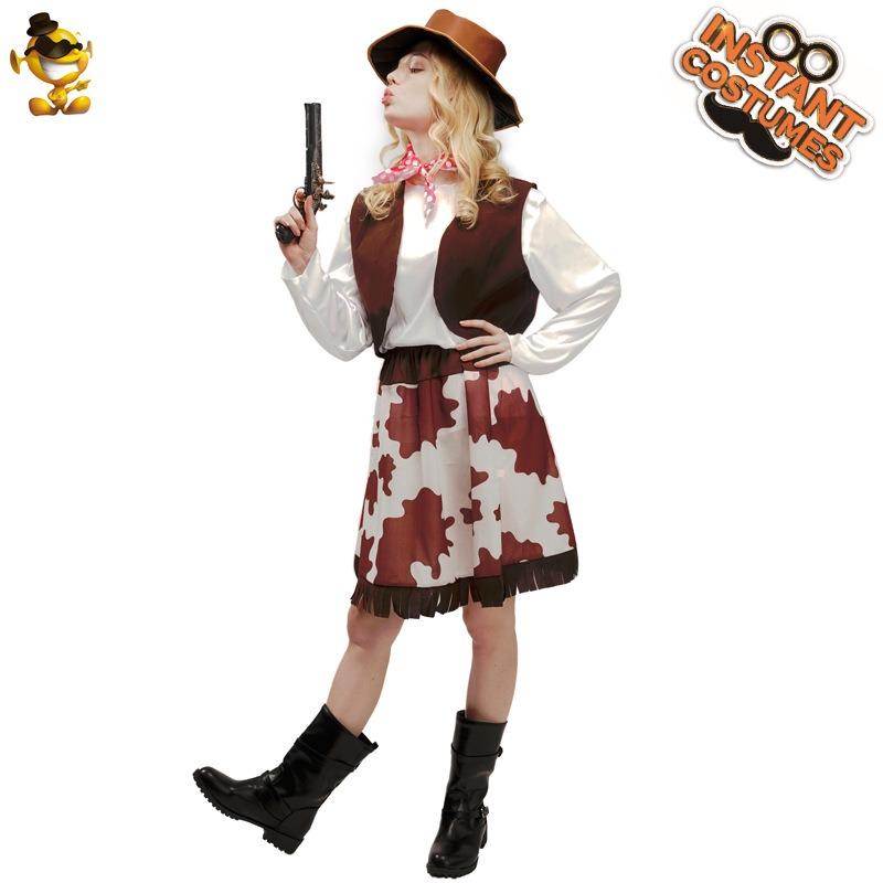 Big Girl Western Denim Dress Halloween Costume Makeup Ball Denim Party Performance Costume Distribution