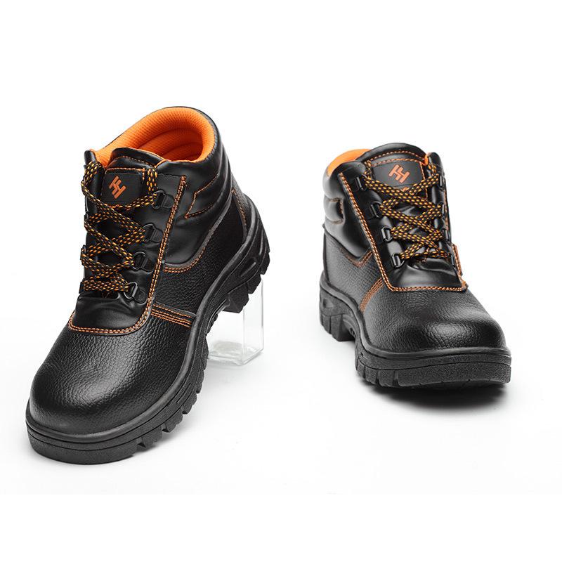 High-Top Safety Shoes: Anti-Smash & Anti-Puncture Steel Plate Protection for Construction and Workshop Use