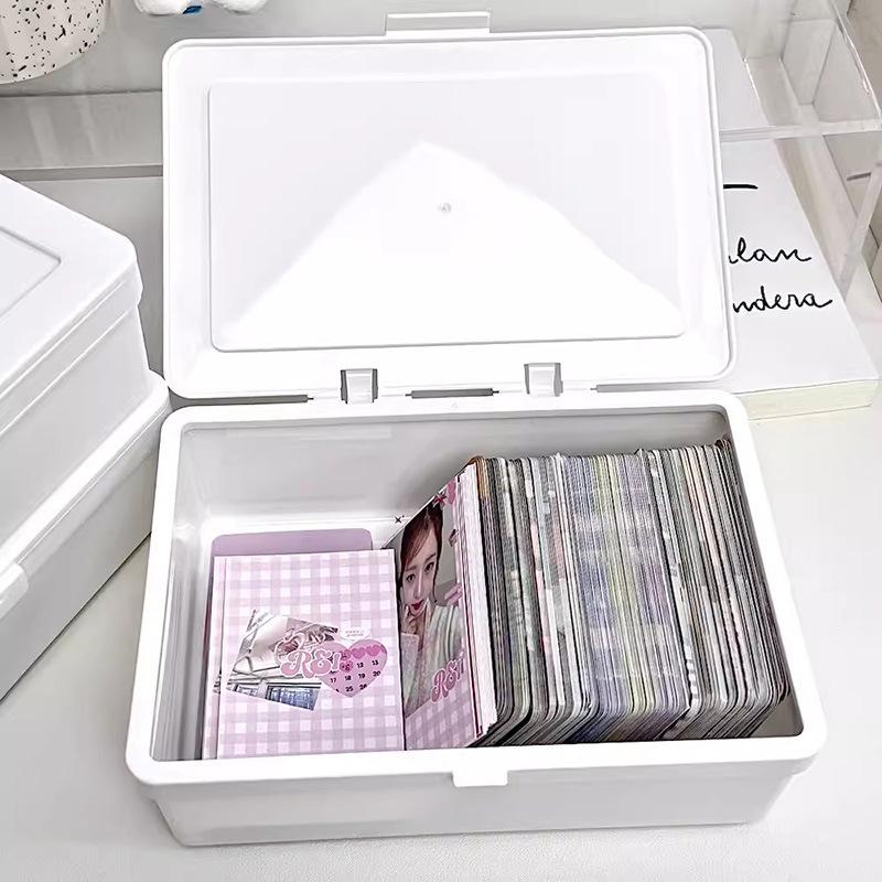 Uniprint Style White Flip-top Storage Box for Card Handbooks, Material Storage, Storage Box for Desk Stationery, Organizing Box for Stationery