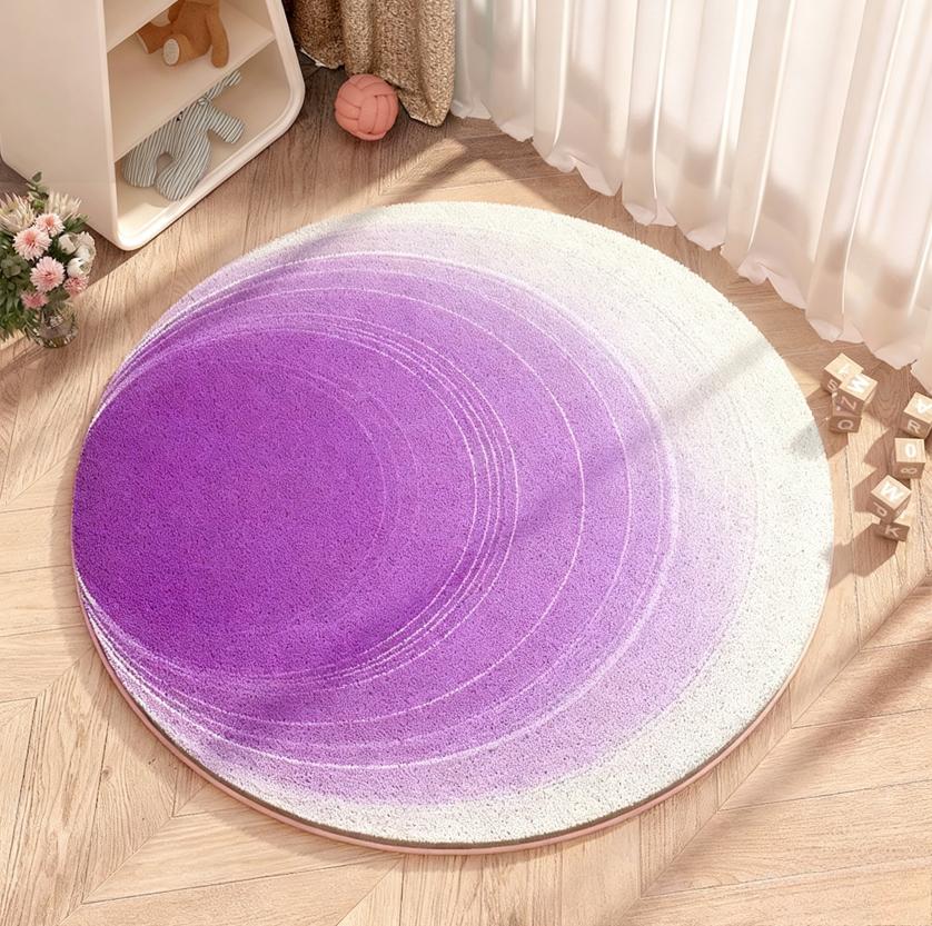 Gradient Color Bedroom Decor Round Carpet Thick Plush Carpets for Living Room Fluffy Soft Bedside Floor Mat Washable Lounge Rug
