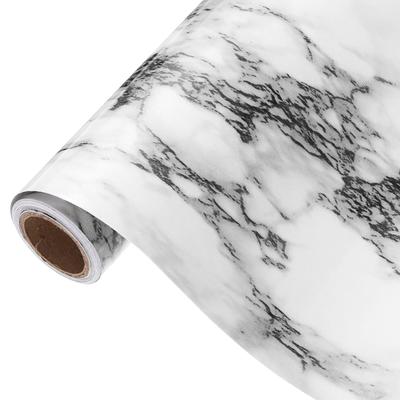 Uxcell Marble Wallpaper, 40cm X 5m, Self-Adhesive Waterproof Wallpaper for Kitchen Counters, Cabinets, and Bathrooms, Black & White