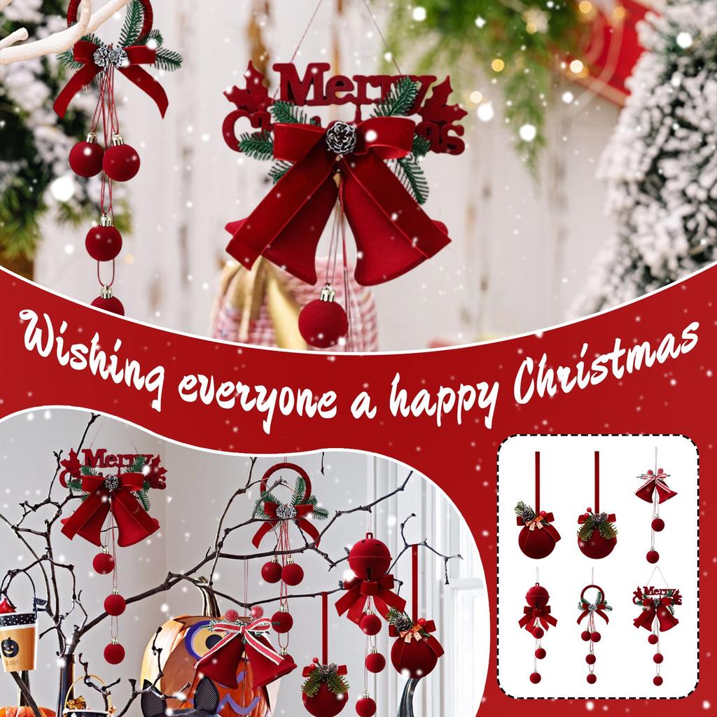 Christmas Bell Decoration Pendant Christmas Plush Bell Showcase Christmas Tree Decoration Pendant