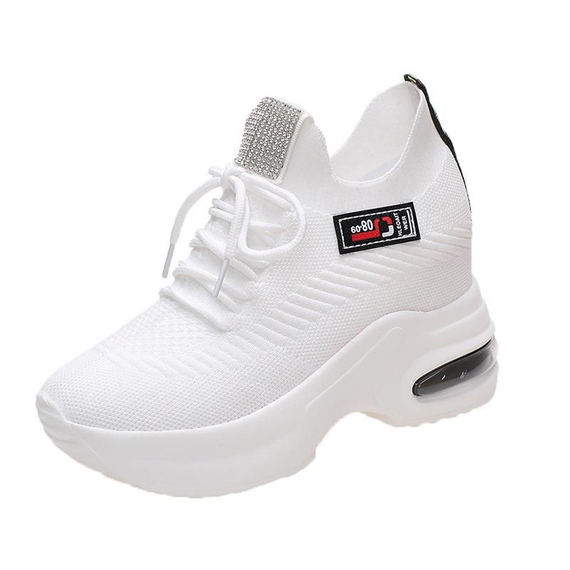 

Inner heightening platform sports shoes Lightweight mesh breathable casual running shoes Autumn new summer 35 белый