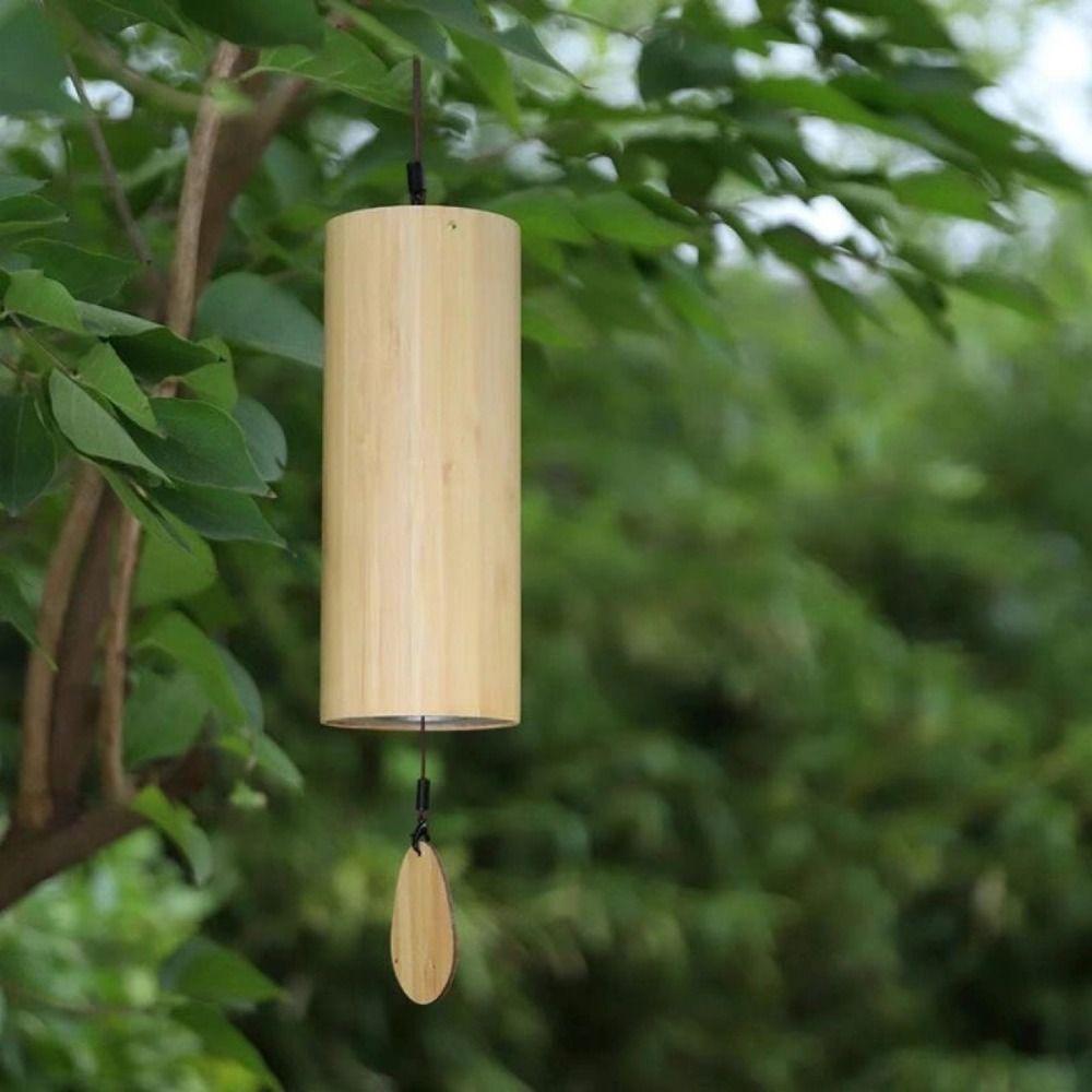Garden Decoration Handmade Bamboo Wind Chimes Antique Hand Cranked Yard Pendant Simple Musical Windchime Home Atmosphere