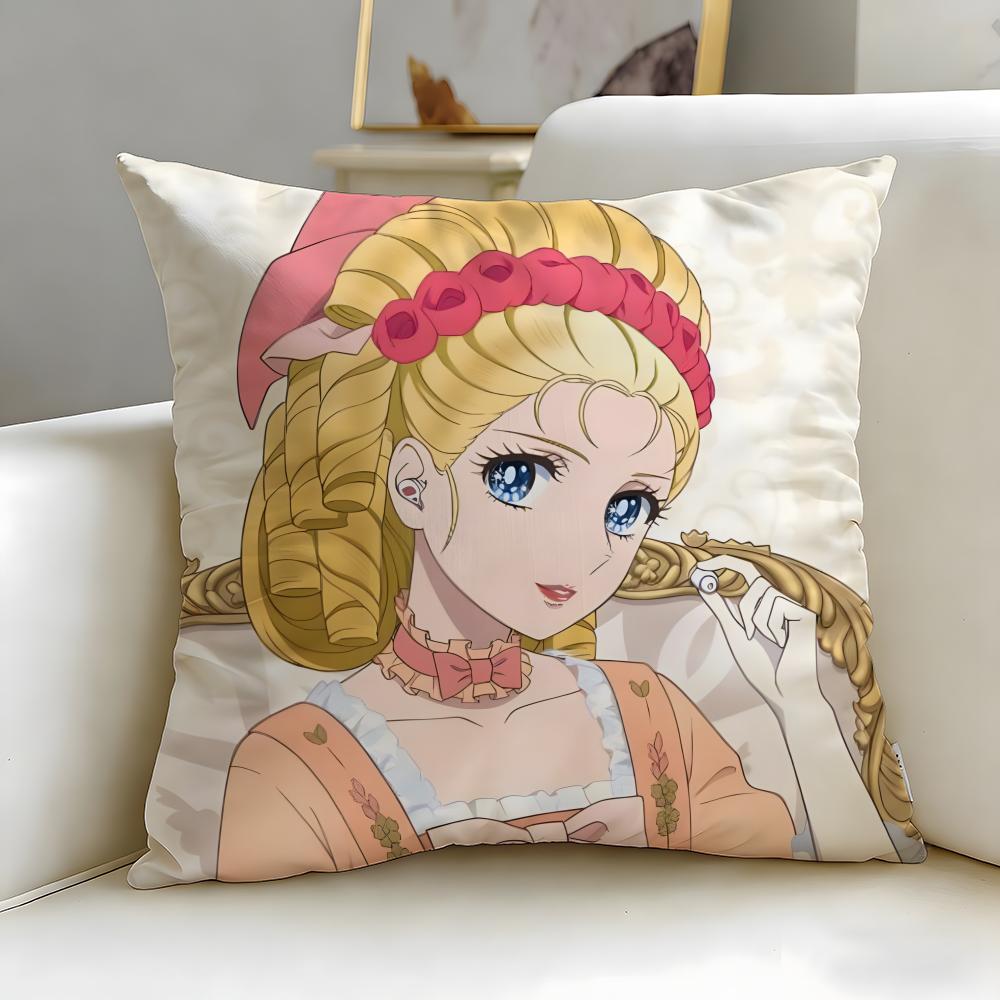 anime The Rose of Cushion Cover Soft EasyWash Pillow Case Versatile for Couch Bed Travel and Office