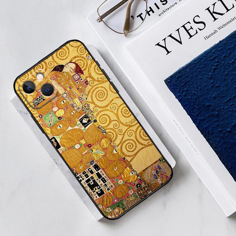 The Kiss Gustav Klimt Painting Silicone Case For iPhone 13 11 14 12 Pro Max X XR XS Max 6 7 8 Plus SE2 13 Mini Soft Cover