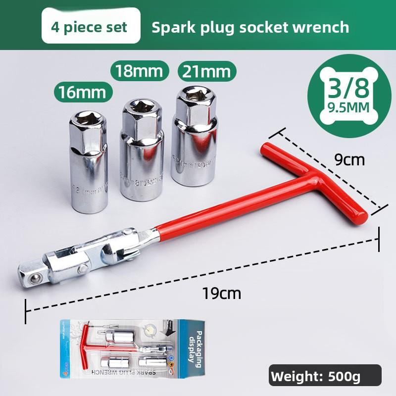 3 in 1 Car Motorcycle Repairing Tool Kit Spark Plug Removal Tool Socket Wrench 16mm (5/8") & 21mm (13/16") T-handle Wrench