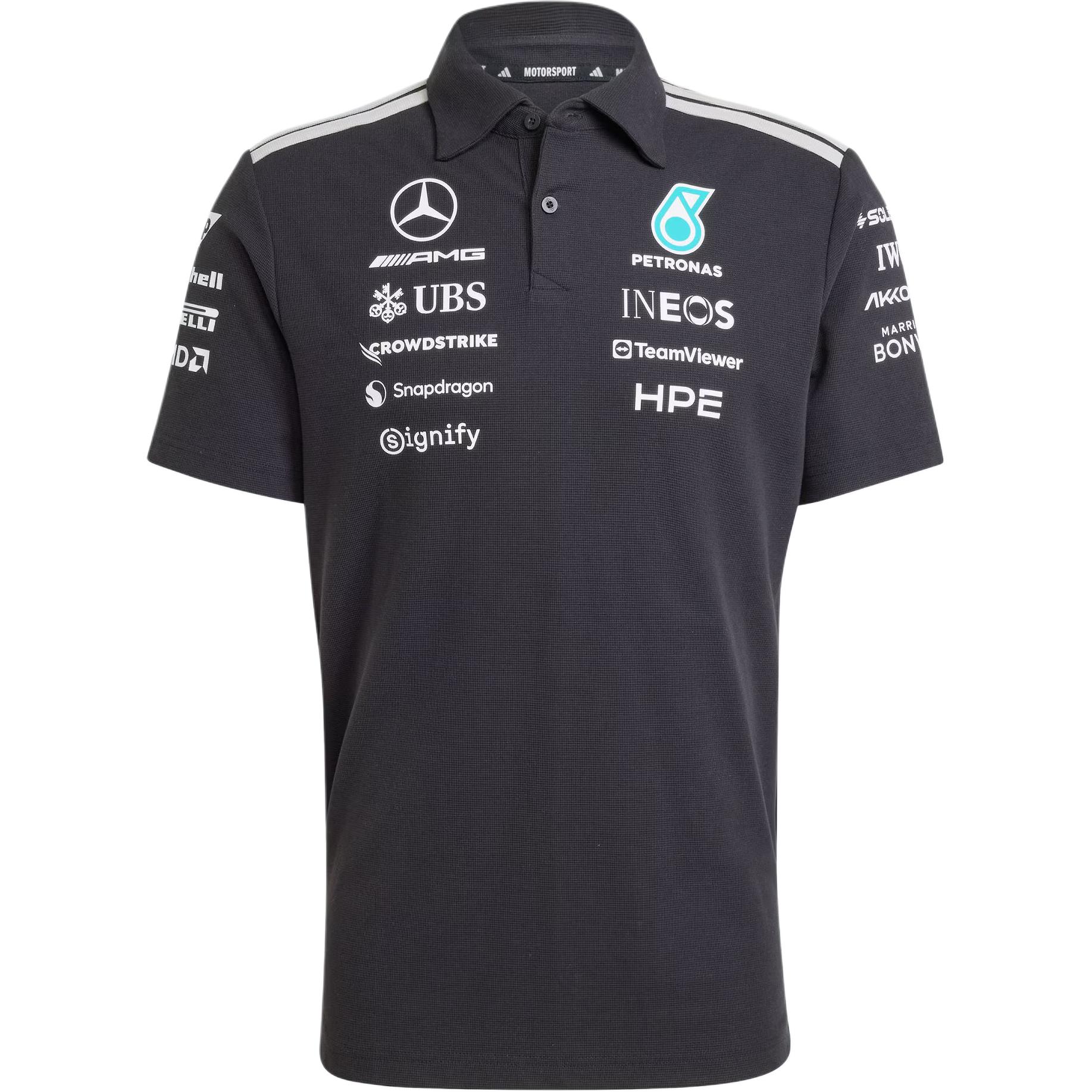 

Adidas Мужская поло-рубашка с полосками Mercedes - Amg Petronas Formula 1 Team, с коротким рукавом, топ KE5523 L