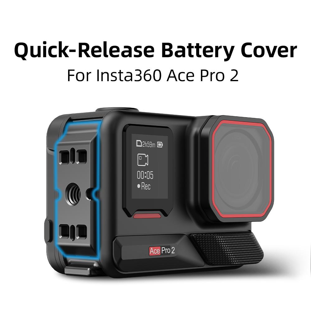 FLYMILE For Insta360 Ace Pro 2 Quick Release Battery Cover Aluminum Alloy Magnetic Camera Battery Lid