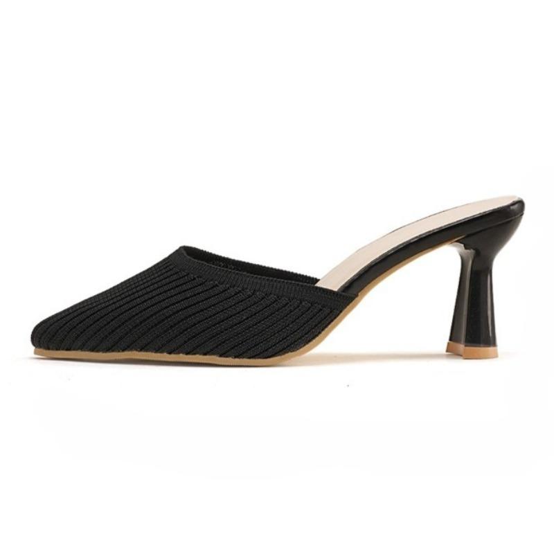 Fashion High Heels Fashion Pointed Toe Slippers for Women 2025 Autumn Weave Shoes Designer New Dress Pumps Casual Cozy Sandalias Mujer