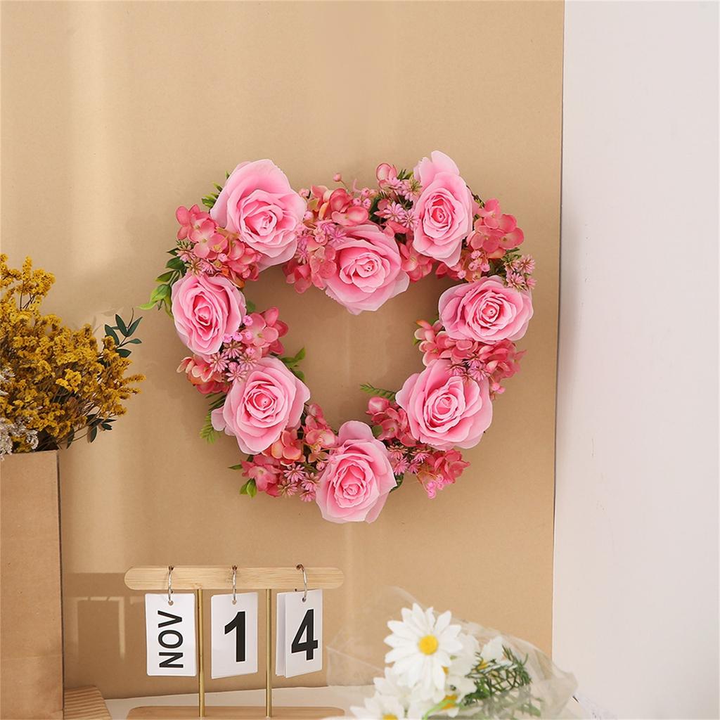 Valentine's Day Love Wreath Decoration Wedding Proposal Party Simulation  Rose Embroidered Ball Wreath Scene Decoration