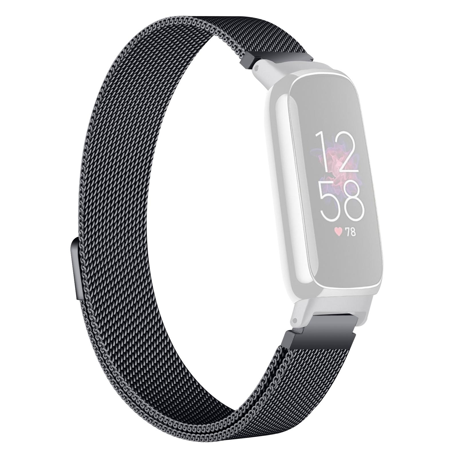 

Металлический ремешок для Fitbit Inspire 3, Миланский сетчатый магнитный браслет из нержавеющей стали Black