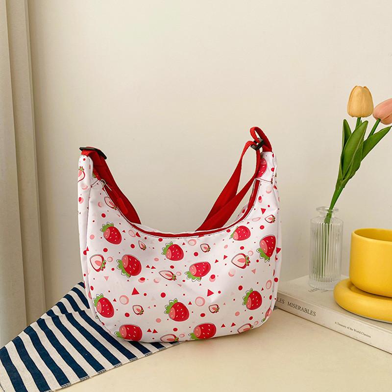 Adorable Children's Canvas Bag Stylish Toddler Shoulder Bag Cute Double-sided Fruit Design For Baby Accessories And Coin Storage