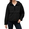 women's Loose Comfortable Casual Fashionable Solid Color Pullover Hooded Long Sleeved Windbreaker