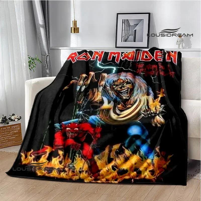 Rock Band I-Iron M-Maiden Printed Blanket Kids Warm Blankets Flannel Soft and Comfortable Blanket Bed Linings Birthday Gift