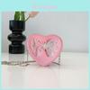 Girl Fashion Leather Heart Shoulder Bag With Butterfly Design For Daily Use
