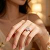 Roségold-Dreiklaue-Herzform-Zirkonia-Ring, mit mehreren Farben von Silikon-Ringschienen zur Auswahl, geeignet