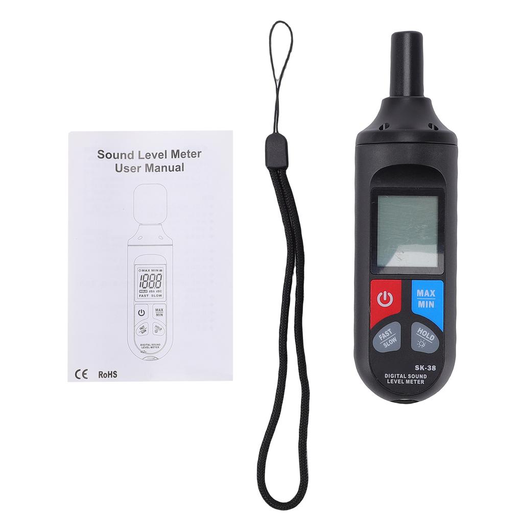 WDigital Sound Level Meter Noise Meter with Backlit Display Noise Decibel Reader 30DB 130DB Range Data Hold Function