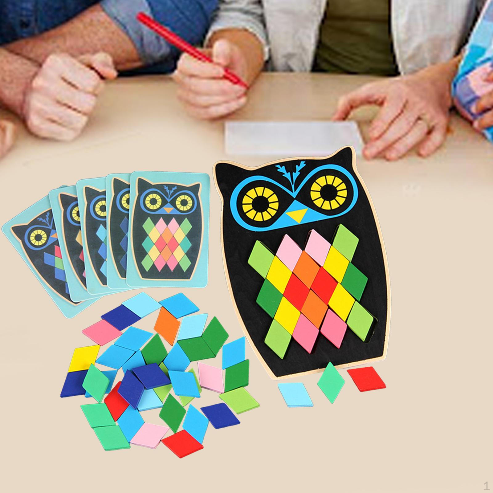 

Компактный деревянный набор-пазл с формами для обучения и развлечения Owl