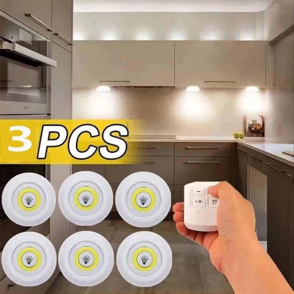 Battery Operated LED Under Cabinet Light with Remote Control Wireless Night Light  Cabinet Lighting